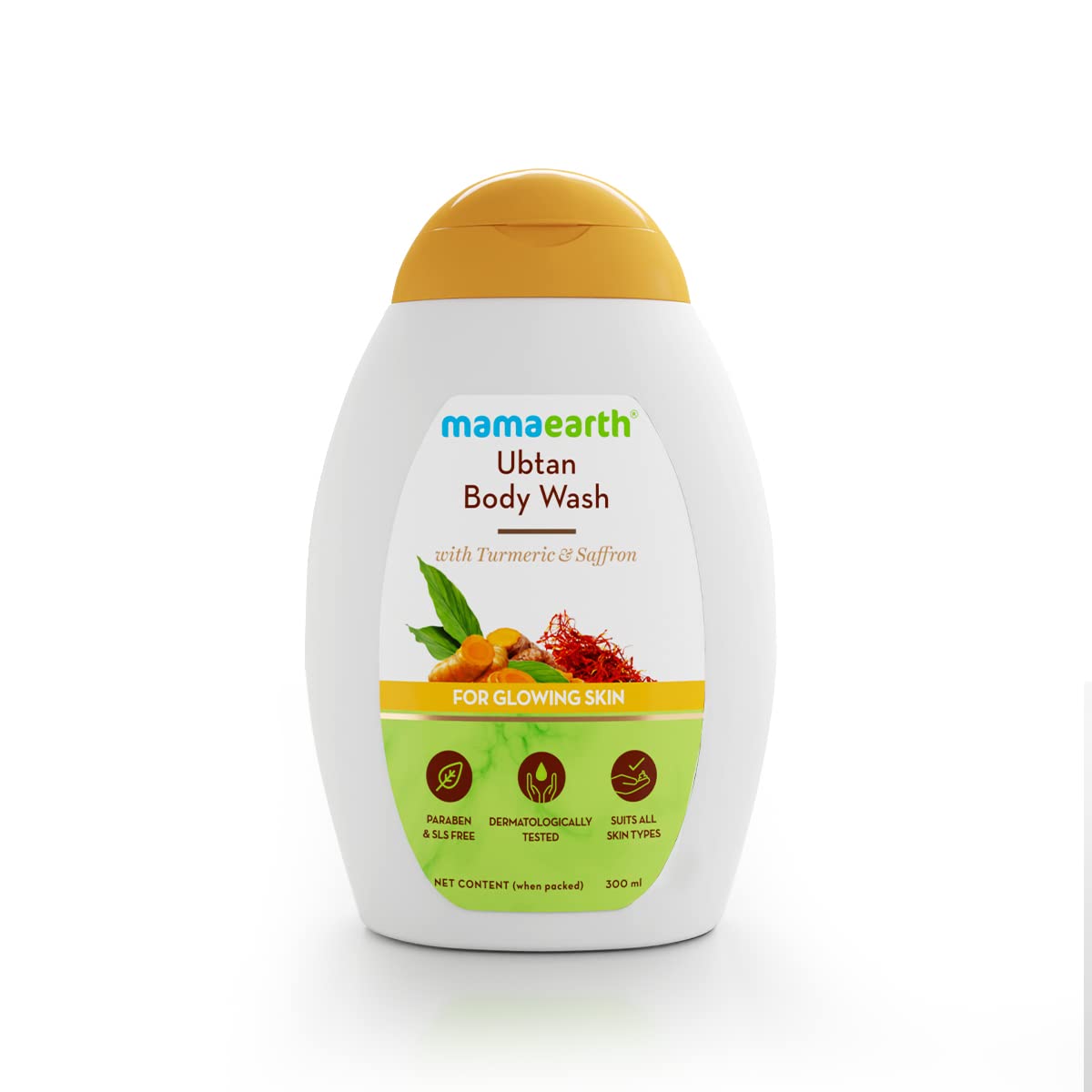 Mamaearth Ubtan BodyWash: Turmeric & Saffron, 300