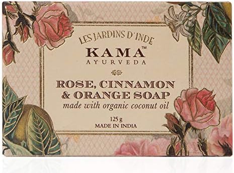 Kama Ayurveda Rose, Orange and Cinnamon Soap with Organic Coconut, Jojoba and Castor Oils,