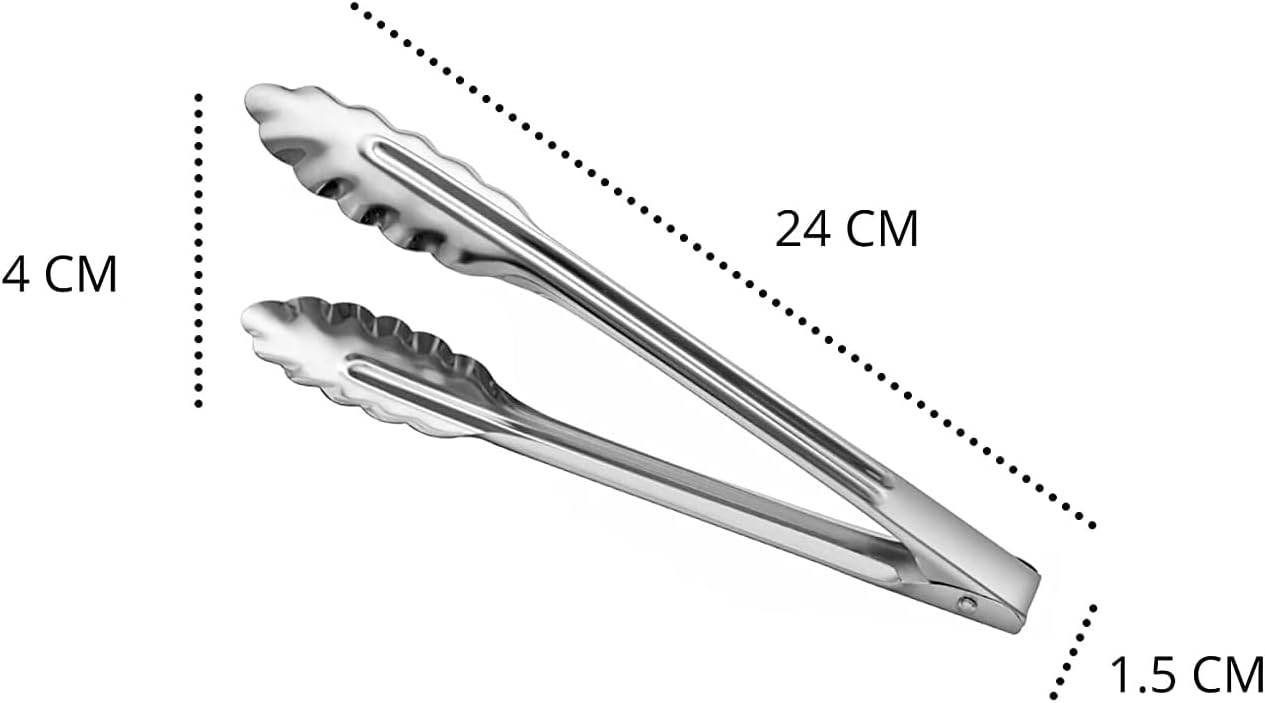 iKonbi Stainless Steel Utility Tong for Kitchen, Frying Cooking and Serving Chimta