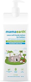 Mamaearth Coco Soft BodyLotion for Babies - 400 ml | Infused with Coconut Milk & Turmeric