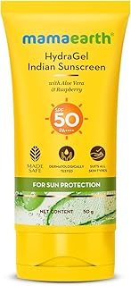 Mamaearth HydraGel Sunscreen SPF 50 & PA++++, With Aloe Vera & Raspberry, for Sun Protecti