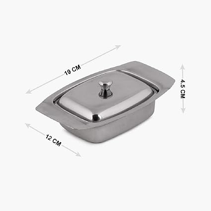 iKonbi Stainless Steel Butter Dish/Butter Pot with Lid- Set of 2