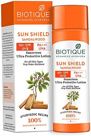 Biotique Sandalwood Face and Body Sun Lotion SPF 50 UVA/UVB Sunscreen