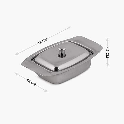 iKonbi Stainless Steel Butter Dish with 6 Slit Toast Rack