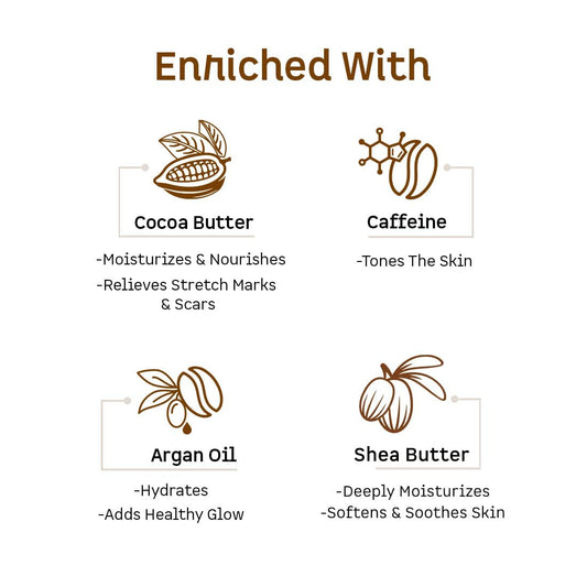 mCaffeine Choco Body Butter: Intense Moisturization, 250 g