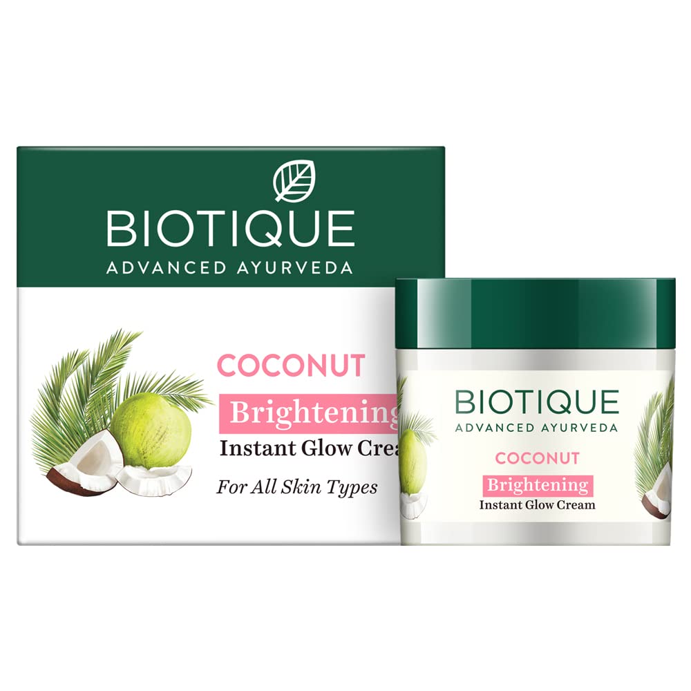 Biotique Bio Coconut Whitening and Brightening Cream for All Skin Types, 50 gm I Remove Da