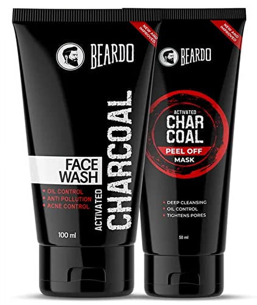 Beardo Activated Charcoal Peel Off Mask (50 ml) and Charcoal FaceWash (100 ml) Combo