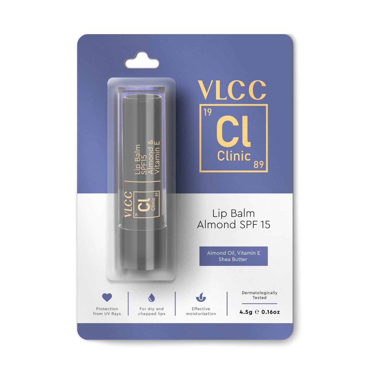 Vlcc Clinic LipBalm Spf15 Almond & Vitamin E - 4.5G | Hydrating, Smoothing And Softening L
