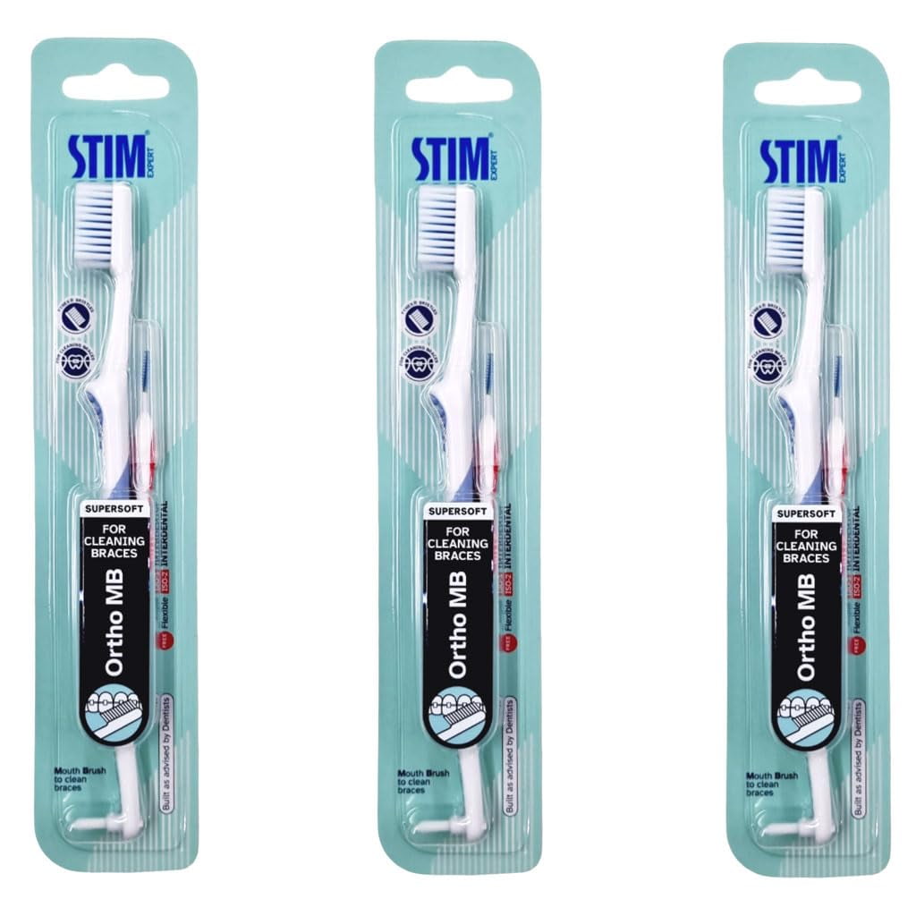Dr. Dentaids Stim Ortho Mb Orthodontic Manual Toothbrush For Adults (Multicolor,Pack Of 3)
