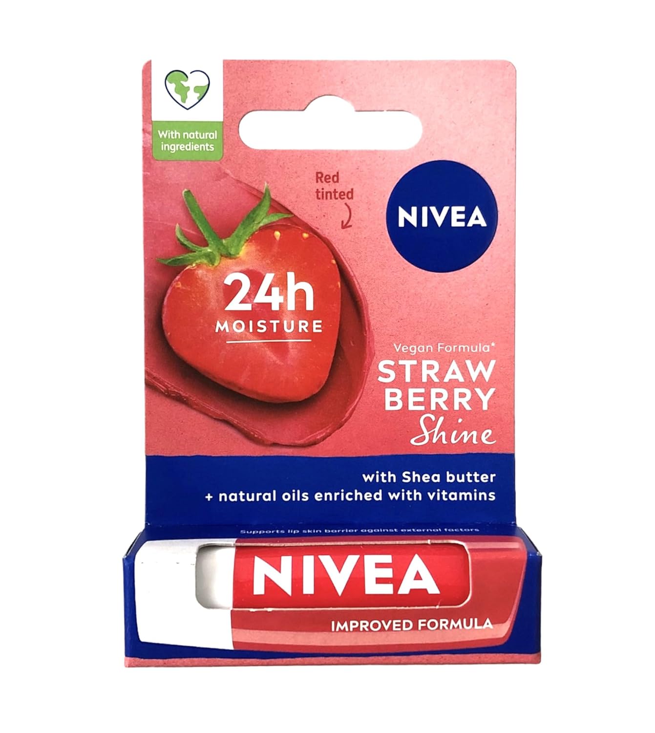 NIVEA LipBalm, Fruity Strawberry Shine, 4.8g