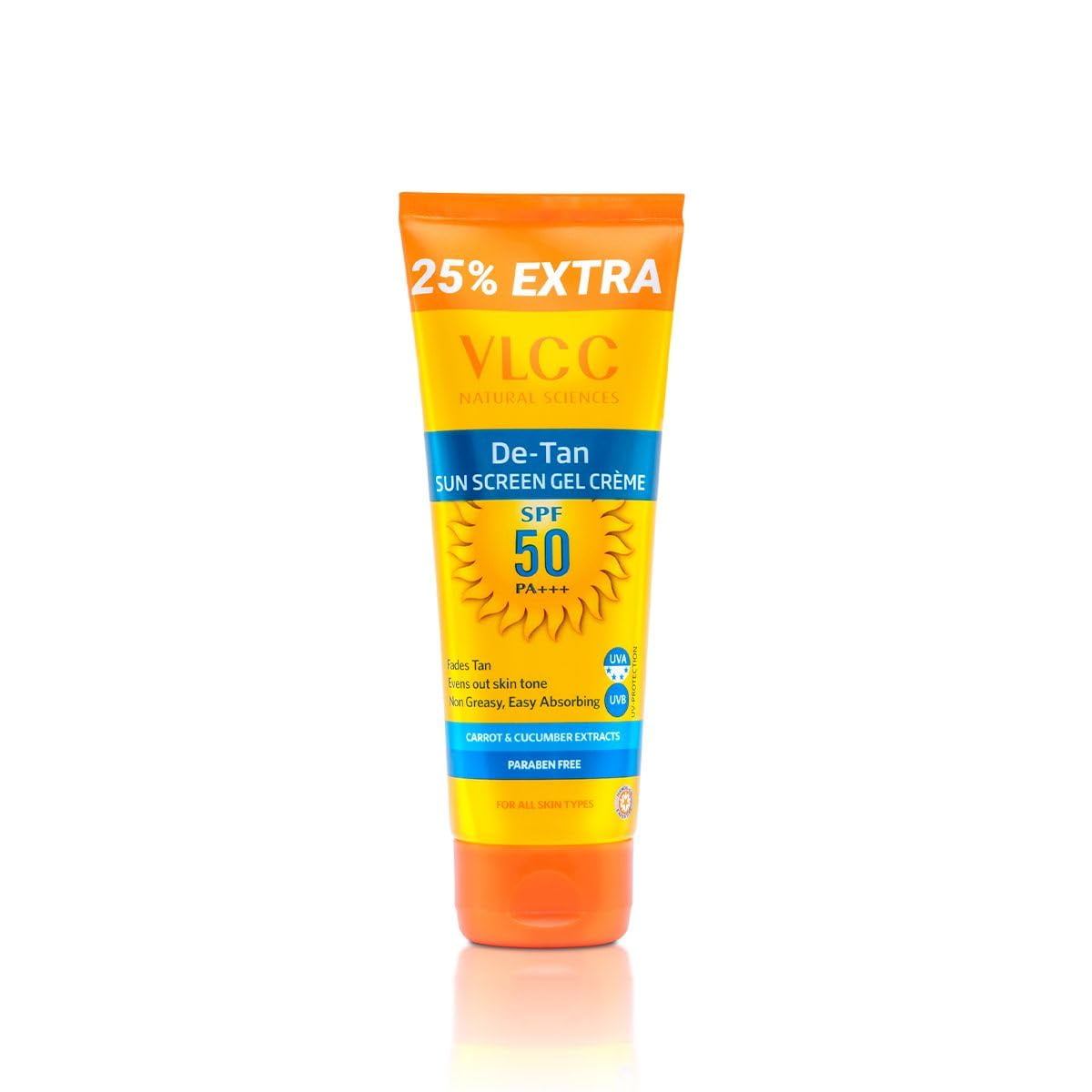 VLCC De-Tan SPF 50 PA+++ Sunscreen Gel Crème- 100g - Detans, Enhances Glow, Protects from