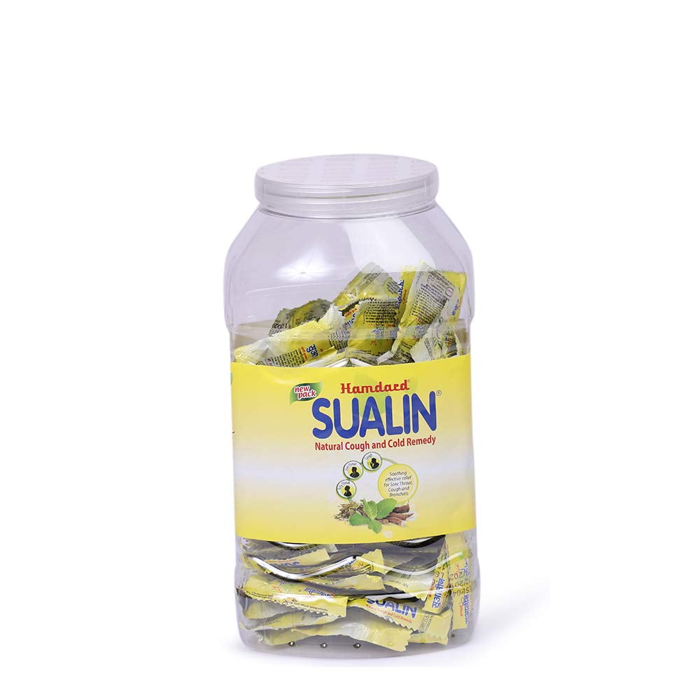 HAMDARD Sualin Jar (100 Pouches) (400 Tab) Effective In All Kinds Of Cough, Cold, Sore Thr