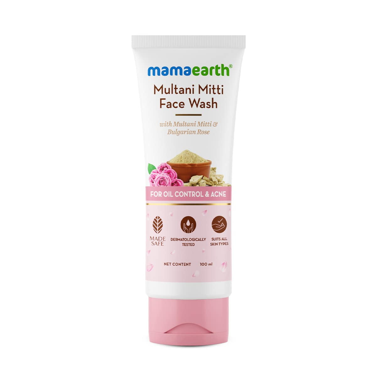 MAMAEARTH Multani Mitti FaceWash for Acne & Oil Control | Gently Cleanses Sebum & Reduces