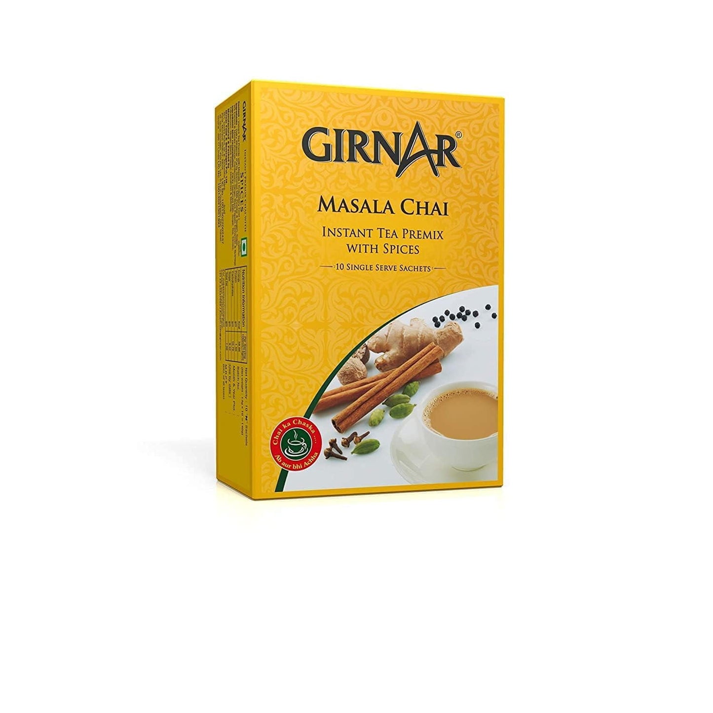Girnar Instant Chai (Tea) Premix With Masala, 10 Sachet Pack - Tea & Coffee