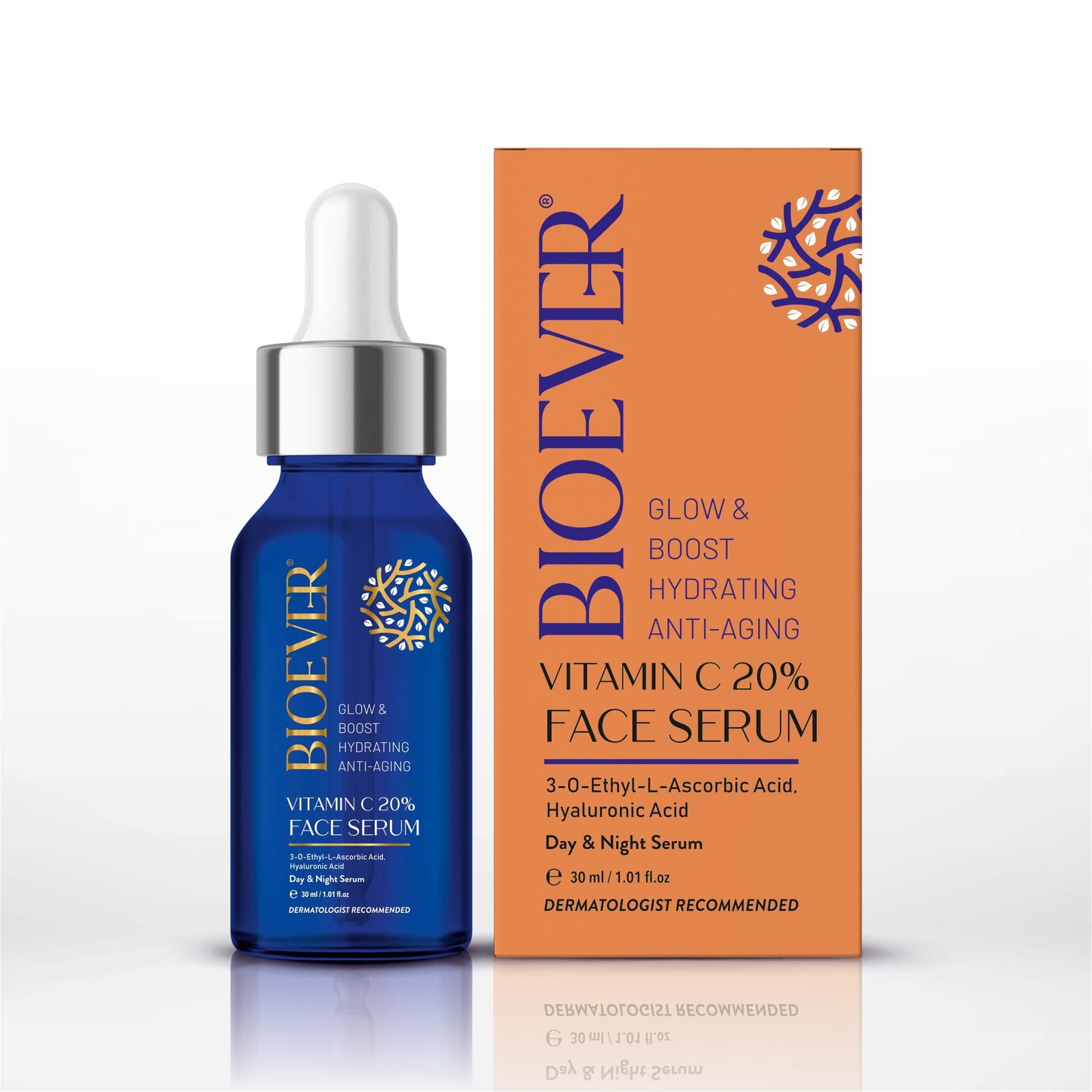 Bioever 20% Vitamin C Serum with hyaluronic acid, niacinamide for Brighten Look of Dark Sp