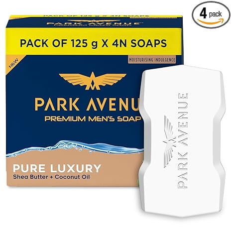 Park Avenue Premium Men’s Soaps for Bath – Pure Luxury | 125g (Pack of 4)
