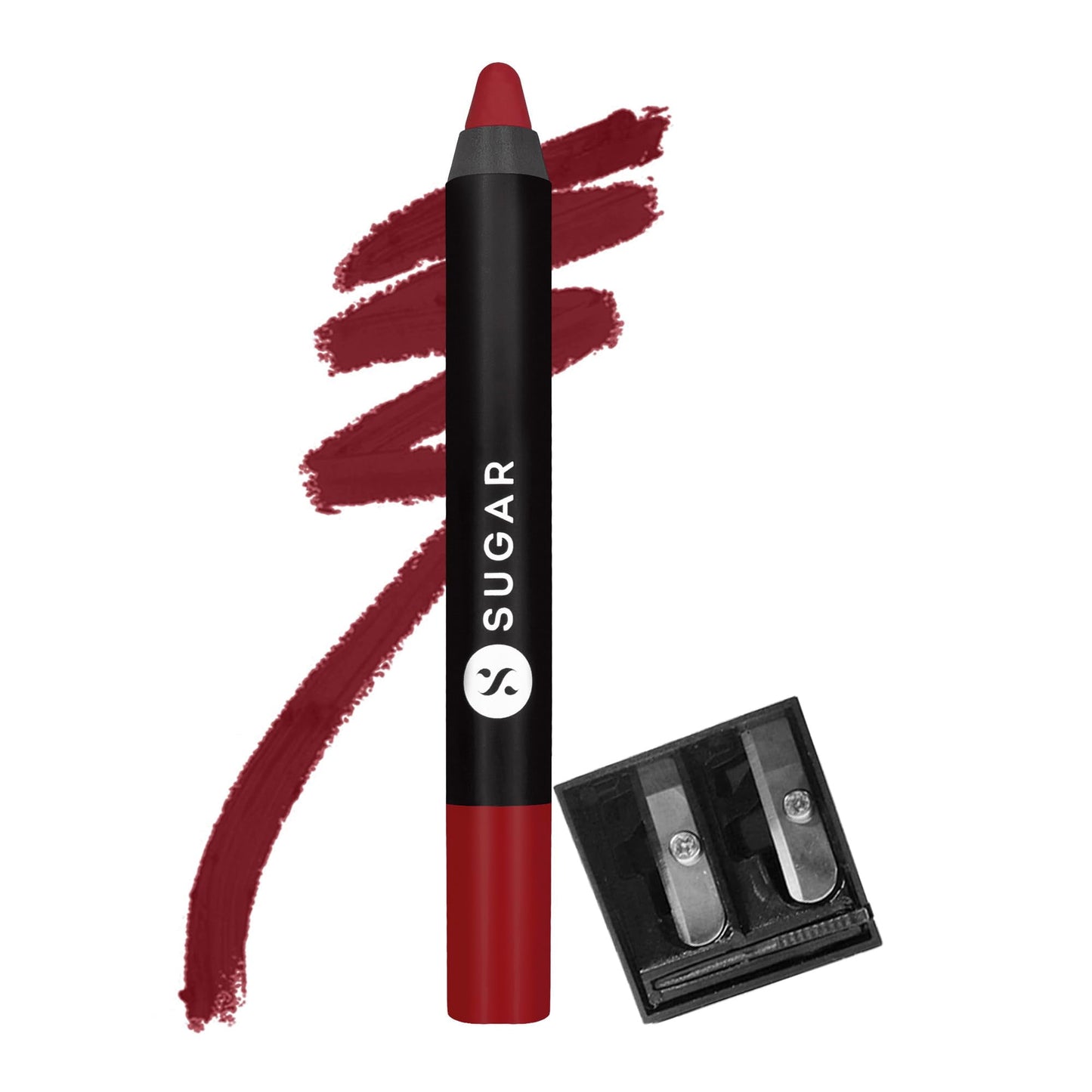 Sugar Cosmetics Matte As Hell Crayon Lipstick10 Cherry Darling (Cherry Red) Highly Pigment