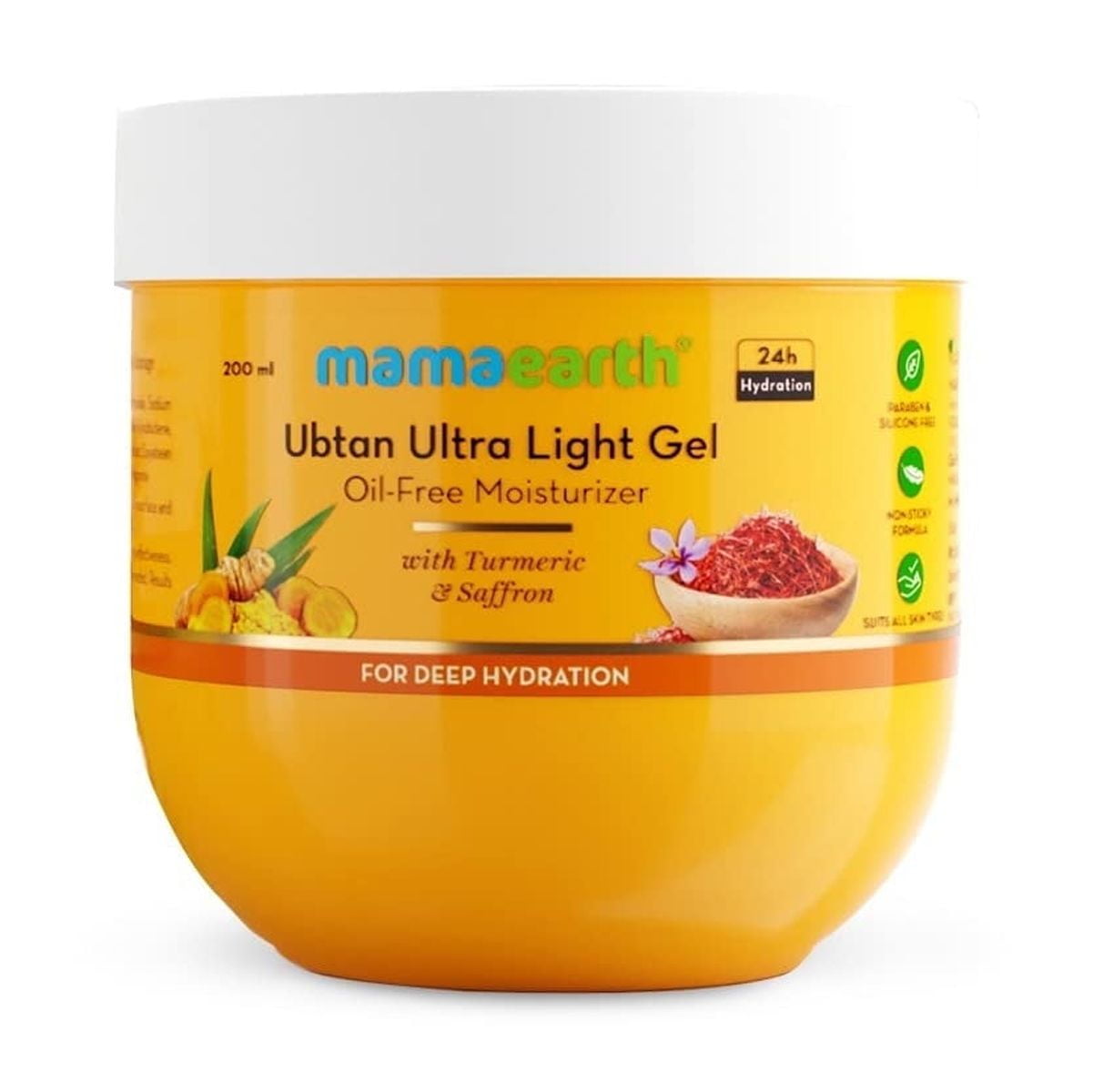 Ubtan Ultra Light Gel Oil-Free Moisturizer with Turmeric and Saffron for Deep Hydration -