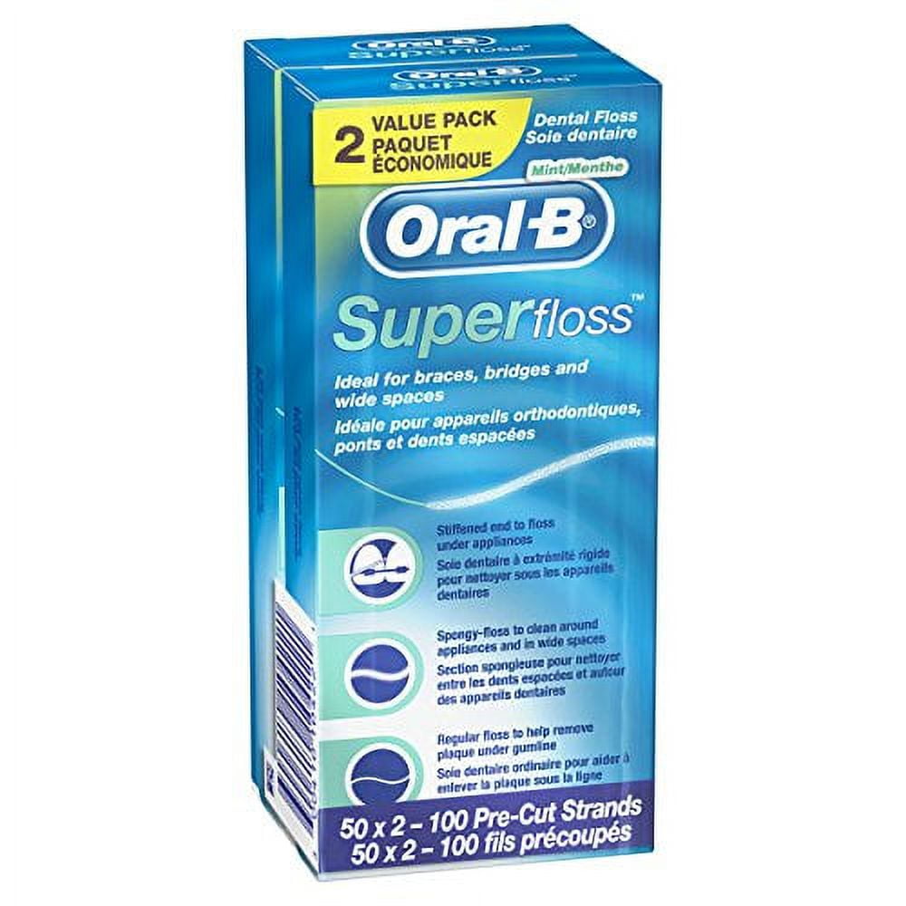 Oral-B Super Floss Pre-Cut Strands, Mint, 50 Count,