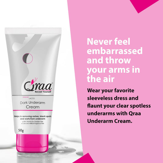Qraa Lacto Dark Underarm Whitening Cream: 50 g