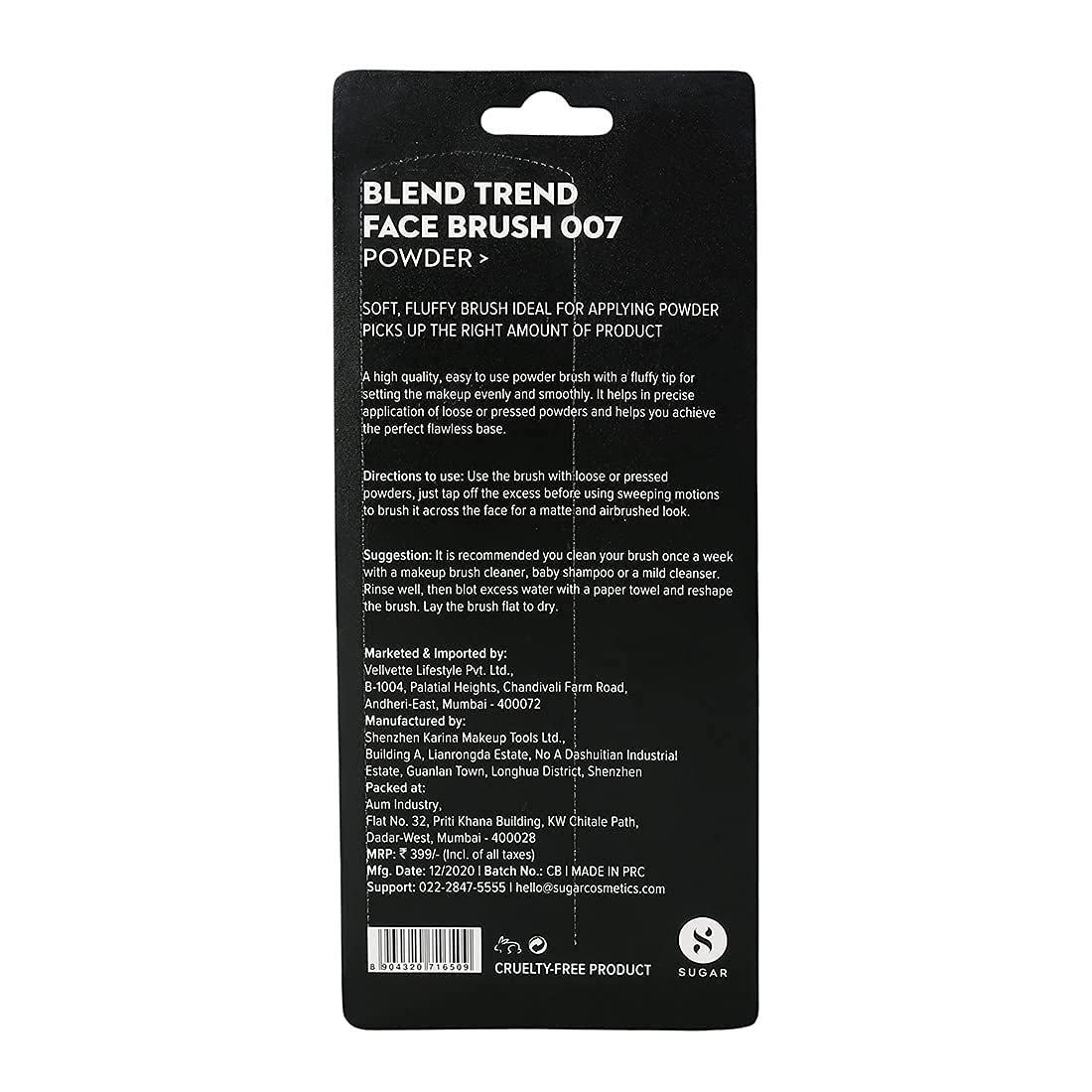 SUGAR Cosmetics Blend Trend Face Brush: 007 Powder