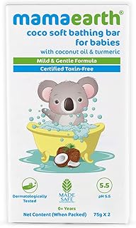 Mamaearth Coco Soft Bathing Bar for Babies, pH 5.5, with Coconut Oil & Turmeric -