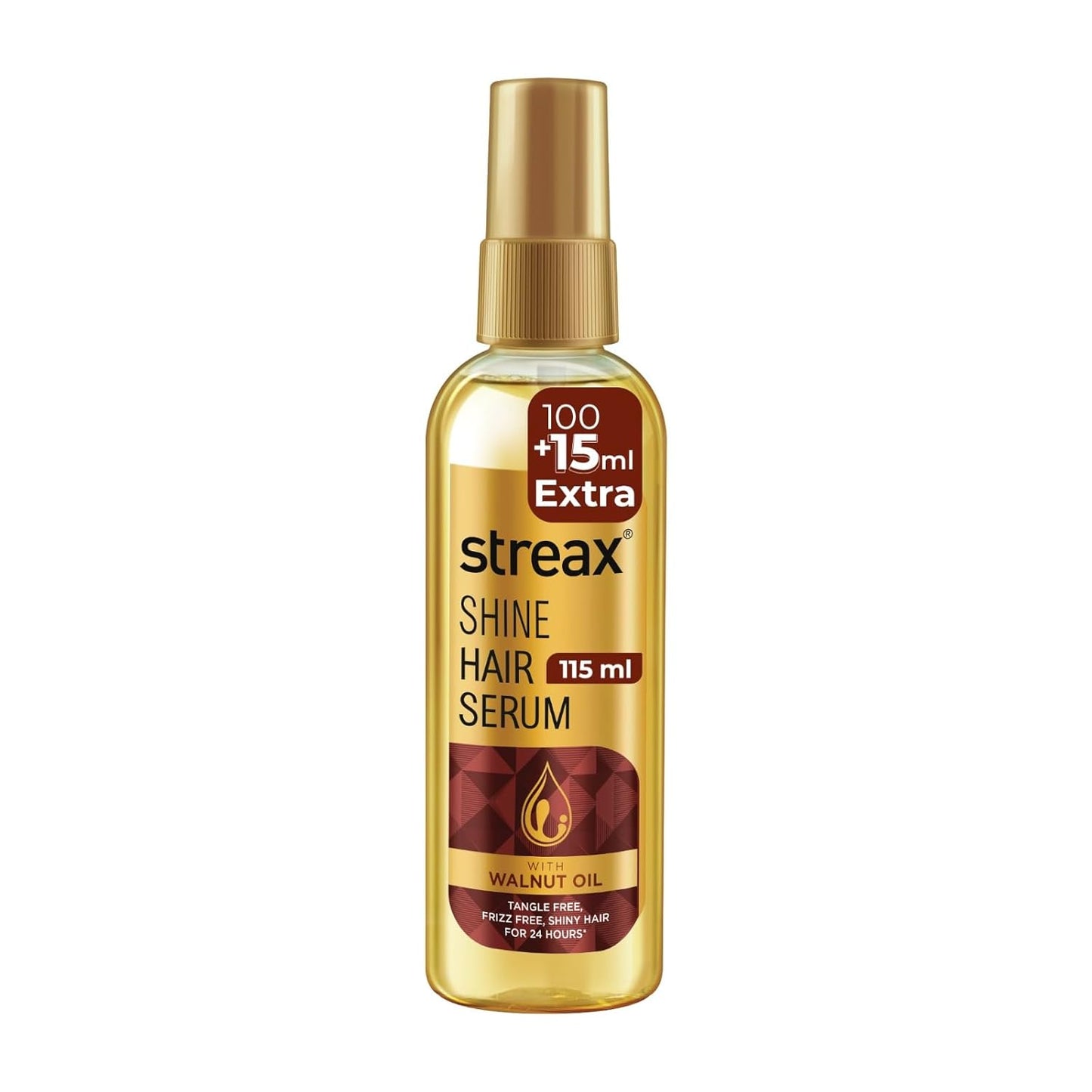 Streax Hair Serum: Walnut Oil, Instant Shine, 3.4 fl