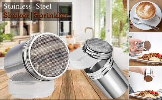 iKonbi Powder Sprinkler Stainless Steel, for Cocoa, Masala, and Sugar