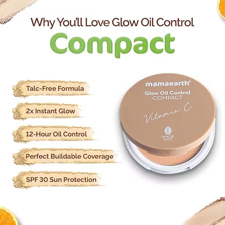 Mamaearth Glow Oil Control Matte Compact: SPF 30