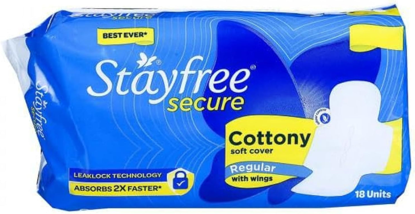 Stayfree Secure Cottony Regular Pads: 18
