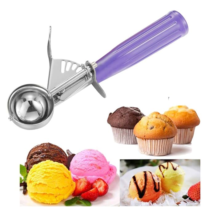 iKonbi Economical Stainless Steel Ice Cream Scooper with Wooden HandleMedium Size