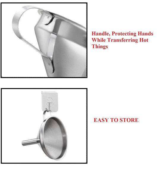 iKonbi Stainless Steel Multipupose Funnel With Detachable Strainer/Filter For Cooking Oil Extra Large