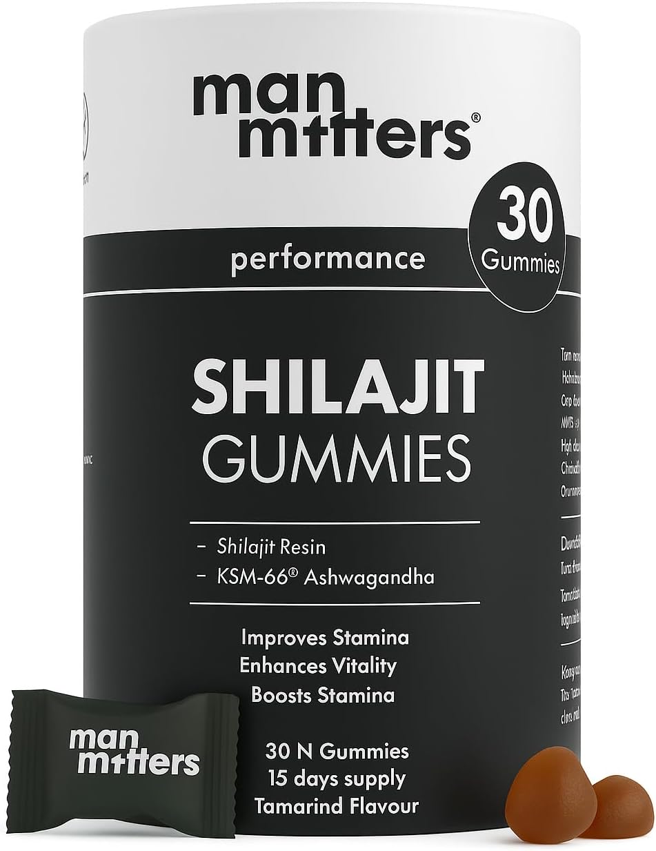 Man Matters Shilajit Gummies: KSM-66 Ashwagandha, Tamarind, 30