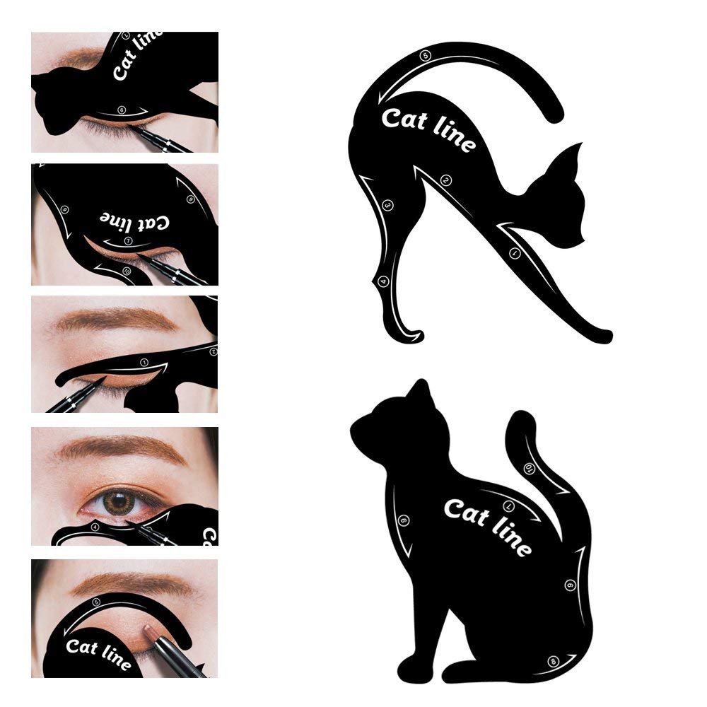 iKonbi 2Pcs/Set New Catshape Line Eye Makeup cat shape Stencils Templates Makeup Tools Kits For Eye