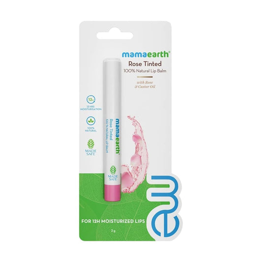 Mamaearth 100% Natural Lip Balm for Women & Men 2g (Rose) - Natural