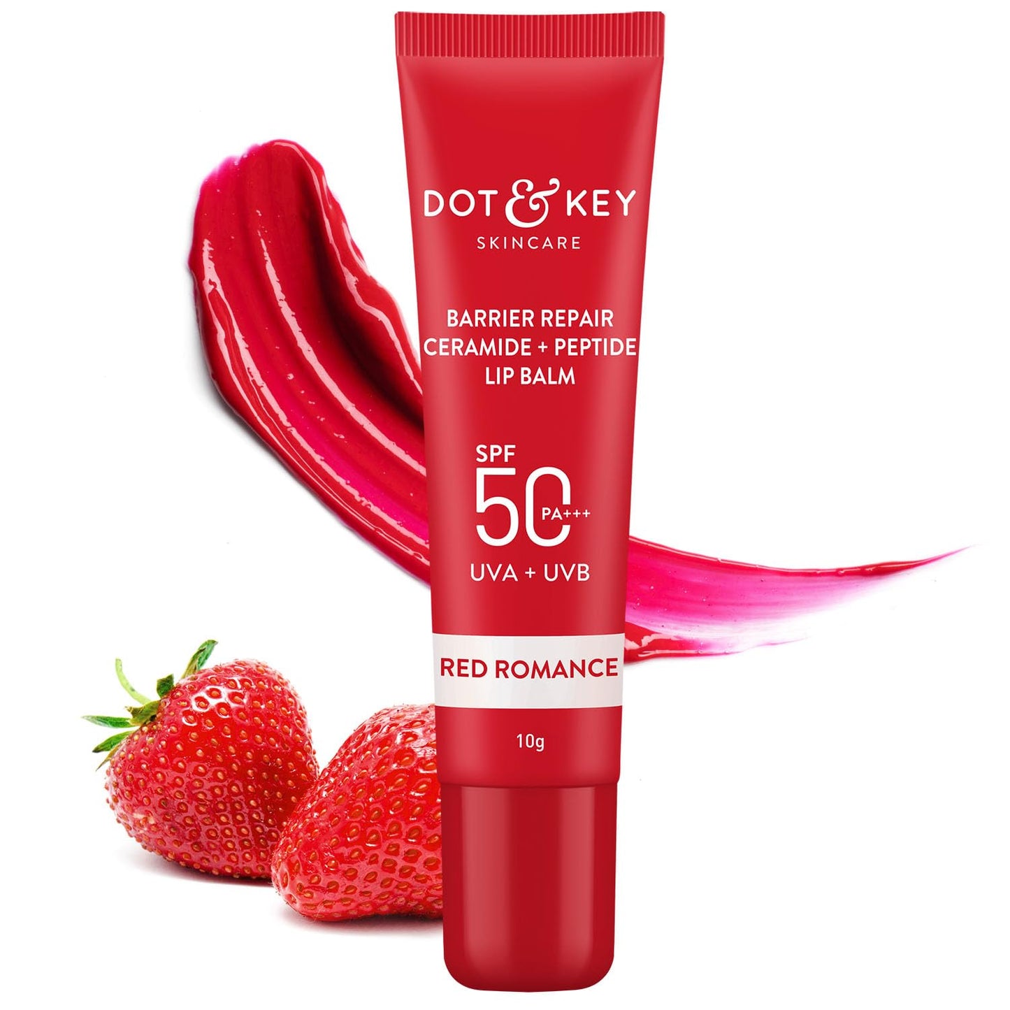 DOT & KEY Ceramide&Peptide Barrier Repair LipBalm Spf 50,Pa+++|Red Romance|Uva/Uvb Protect