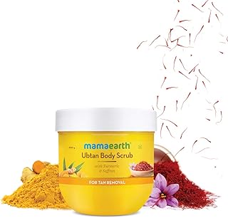 Mamaearth Ubtan Body Scrub for Men & Women 200g | With Turmeric, Saffron & Walnut Beads -