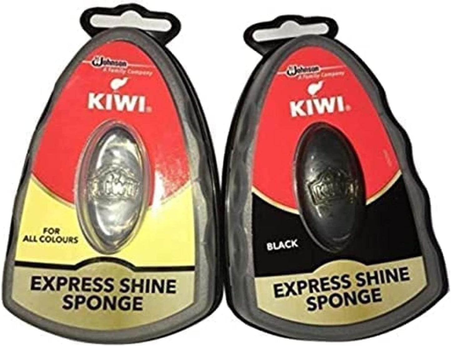 Kiwi Express Shoe Shine Sponge, Black & Neutral, Pack of