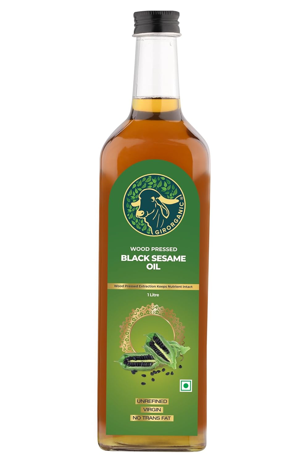 GirOrganic Black Sesame Oil: Wood Pressed, 1