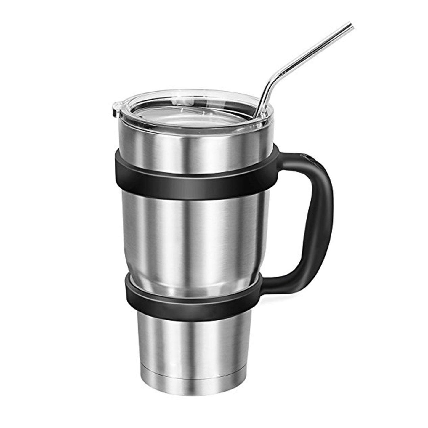iKonbi Set of 4 Reusable Stainless Steel Drinking Straws 10 inches 4 Bend & 1 Cleaning Brushes, Thick, Long, Dishwasher Safe – for Smoothies, Tumblers, Travel & More