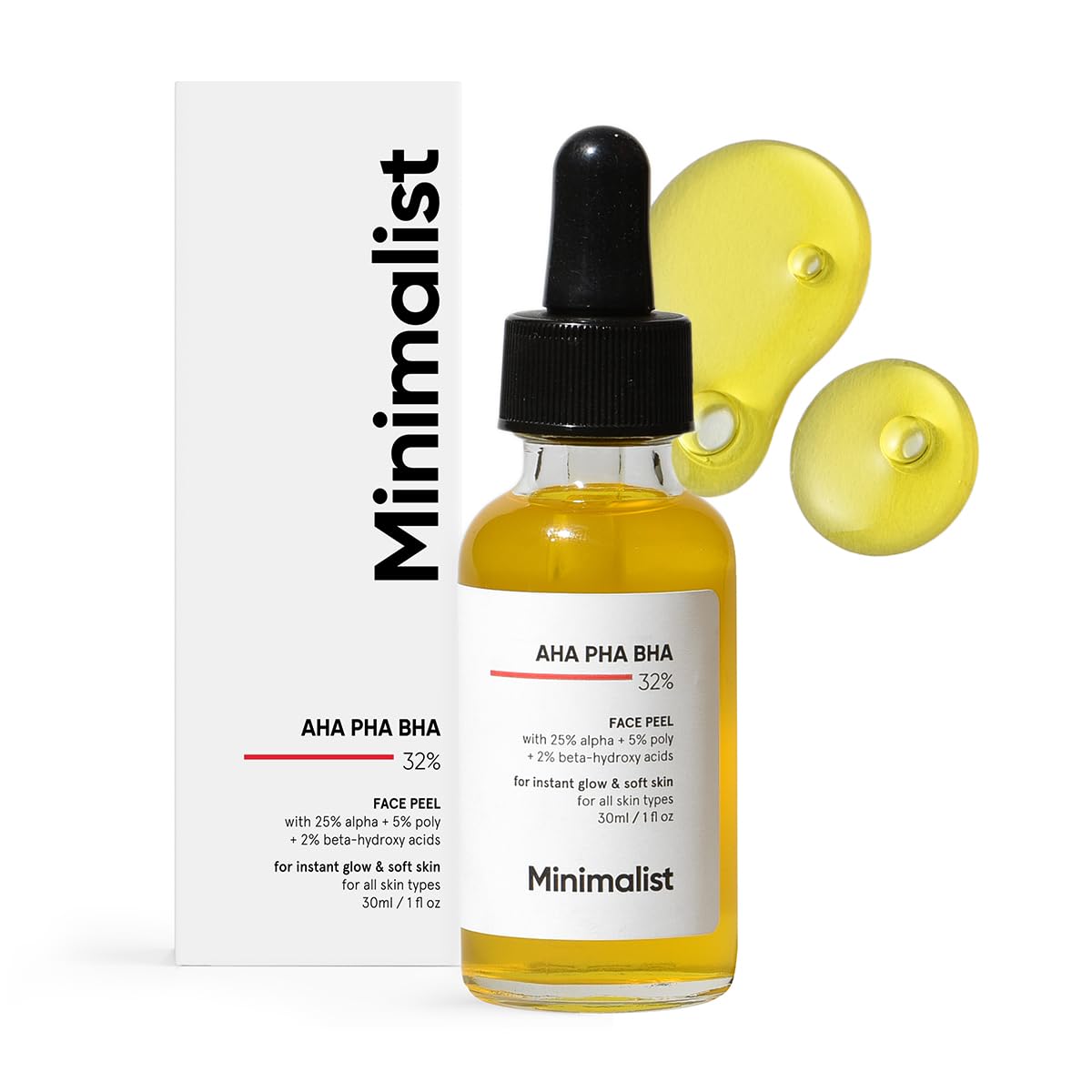 Minimalist 32% AHA BHA PHA Peeling Solution: Glowing Skin,