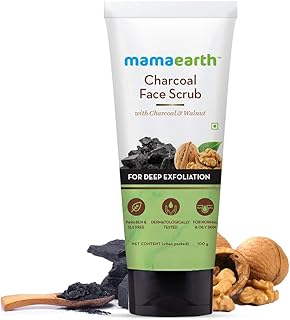 Mamaearth Charcoal Face Scrub for Oily and Normal skin, with Charcoal and Walnut for Deep