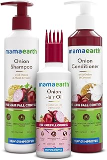 Mamaearth Anti Hair Fall Spa Range HairCare Set: Onion Shampoo 250 ml + Onion Conditioner