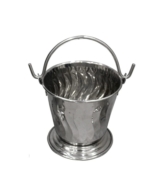 iKonbi Stainless Steel Daal/Sabji/Gravy Serving Bucket/Balti Medium