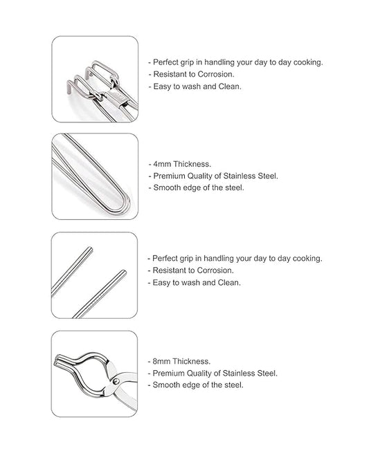 iKonbi Galaxy Combo 1pc Wire Lifter and 1pc pakkad of Stainless Steel Wire Tong Pincers - Sandasi - Sansi - Heavy Kitchen Tool