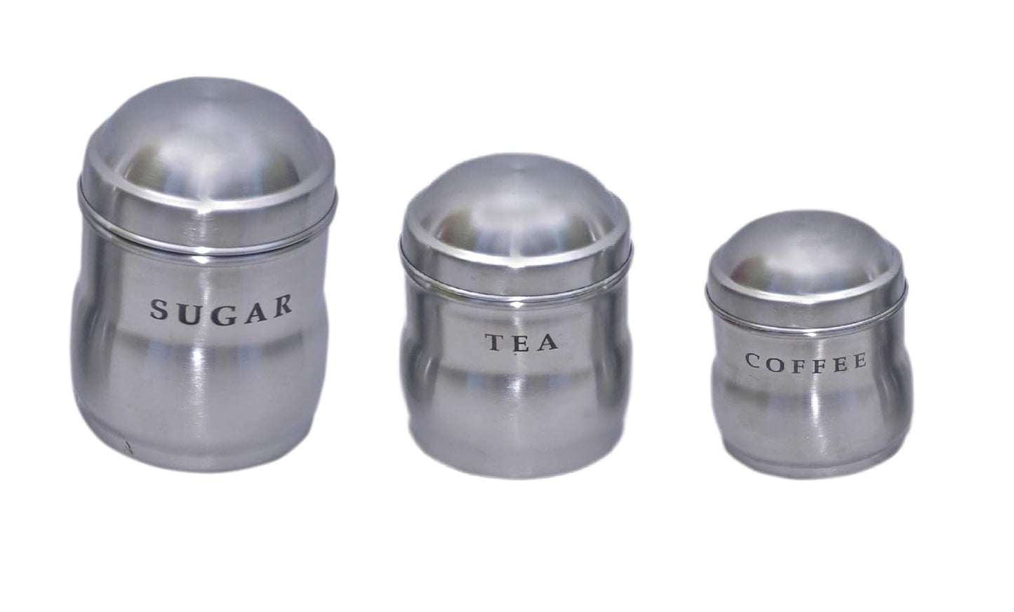 iKonbi Maharaja Set - 750 ml, 500 ml, 350 ml Steel Tea Coffee & Sugar multisize Container Set