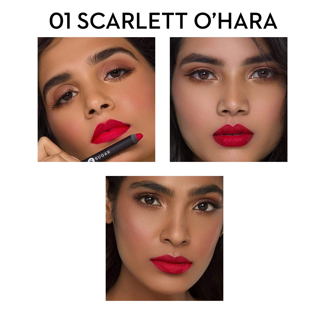 SUGAR Cosmetics Matte As Hell Crayon Lipstick: 01 Scarlett O'Hara, 2.8 g