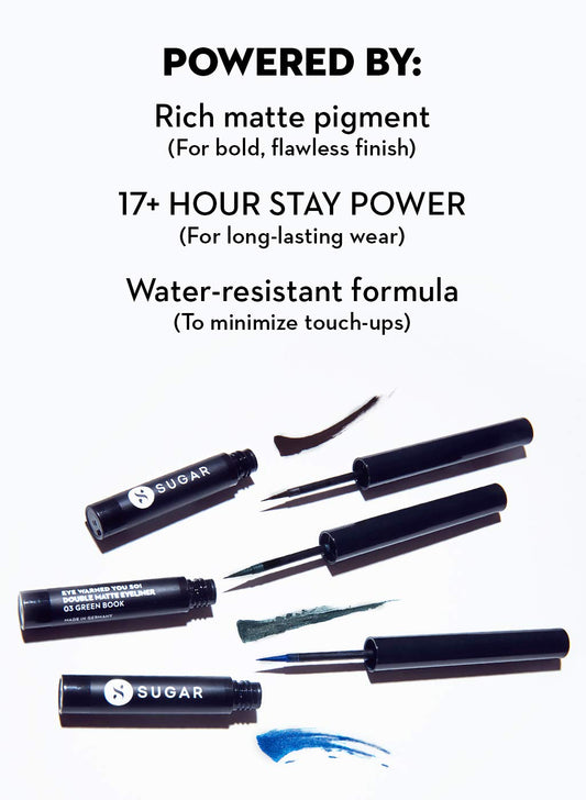 SUGAR Cosmetics Eye Warned You So! Double Matte Eyeliner: 01 Black Swan