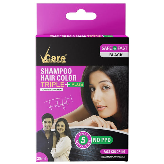 VCare Shampoo Hair Color: Black, 25 ml