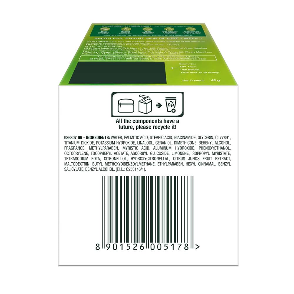 Garnier Bright Complete VITAMIN C SPF40/PA+++ Serum Cream, 45g